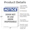 Signmission Door Not In Use Door Inoperable, 7 in W x Rectangle, Aluminum OS-2PACK-NS-A-710-V-11514 - alternate 2